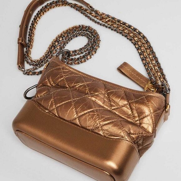 Chanel Bronze Quilted Leather Small Gabrielle Hobo Bag - Picture 2 of 9